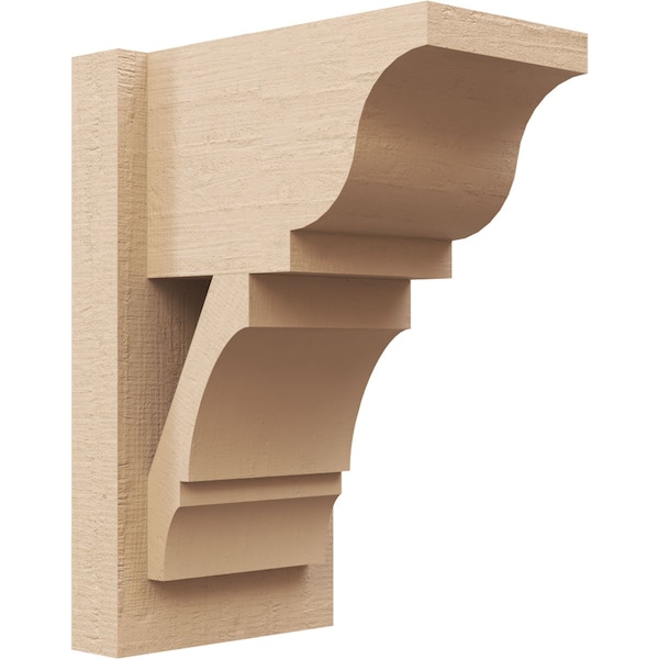 Ekena Millwork 8-in W x 12-in D x 16-in H Balboa Trad Rough Cedar Woodgrain TimberThane Outlooker, Primed Tan OUTUR080X12X16BOA04RCPR - main
